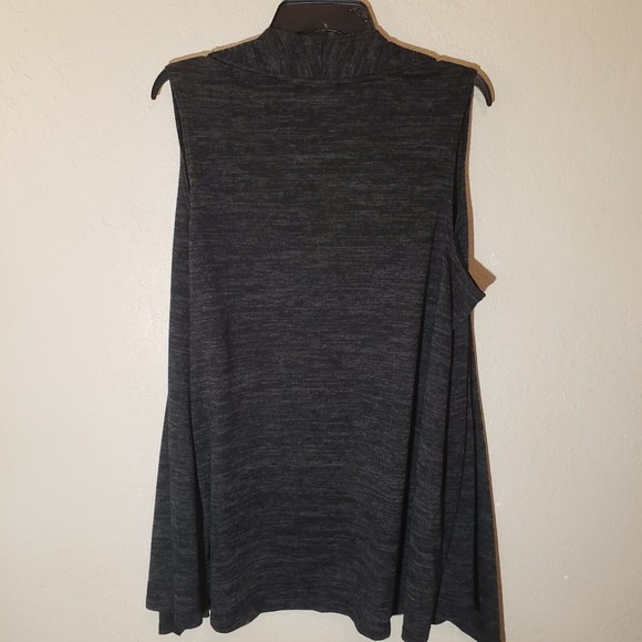 LOGO By Lori Goldstein Sz 1X Grey Marled Knit Draped Sweater Vest - Picture 6 of 6